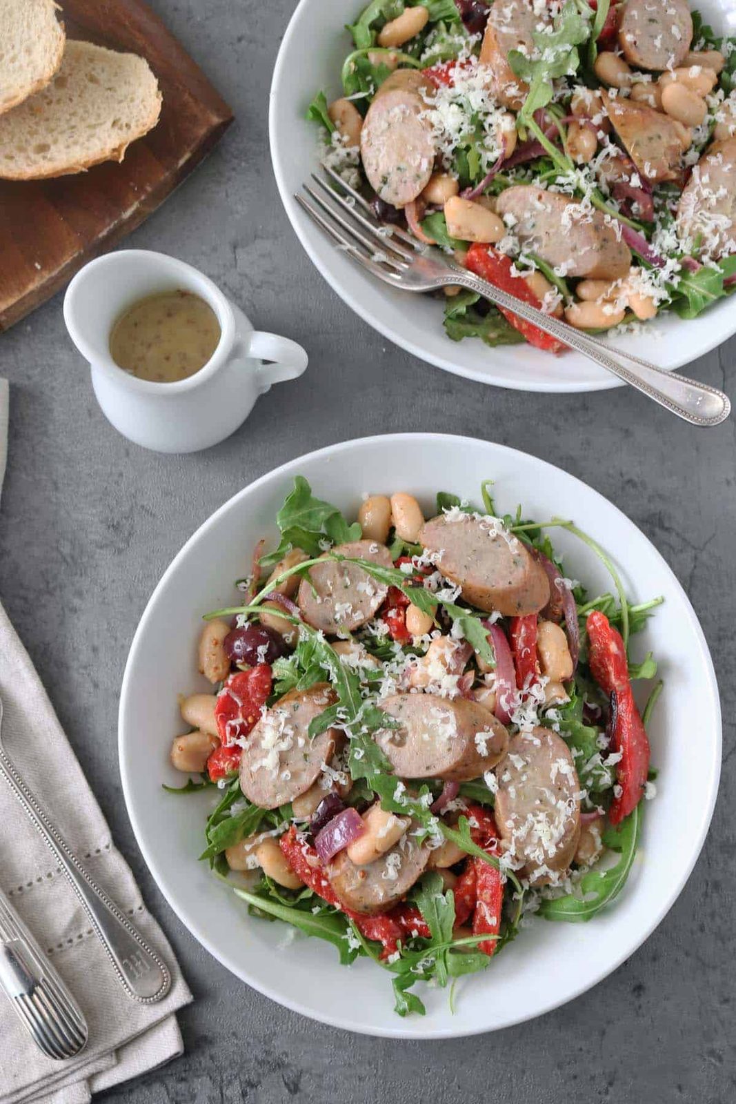 Arugula Salad with Sausage and White Beans