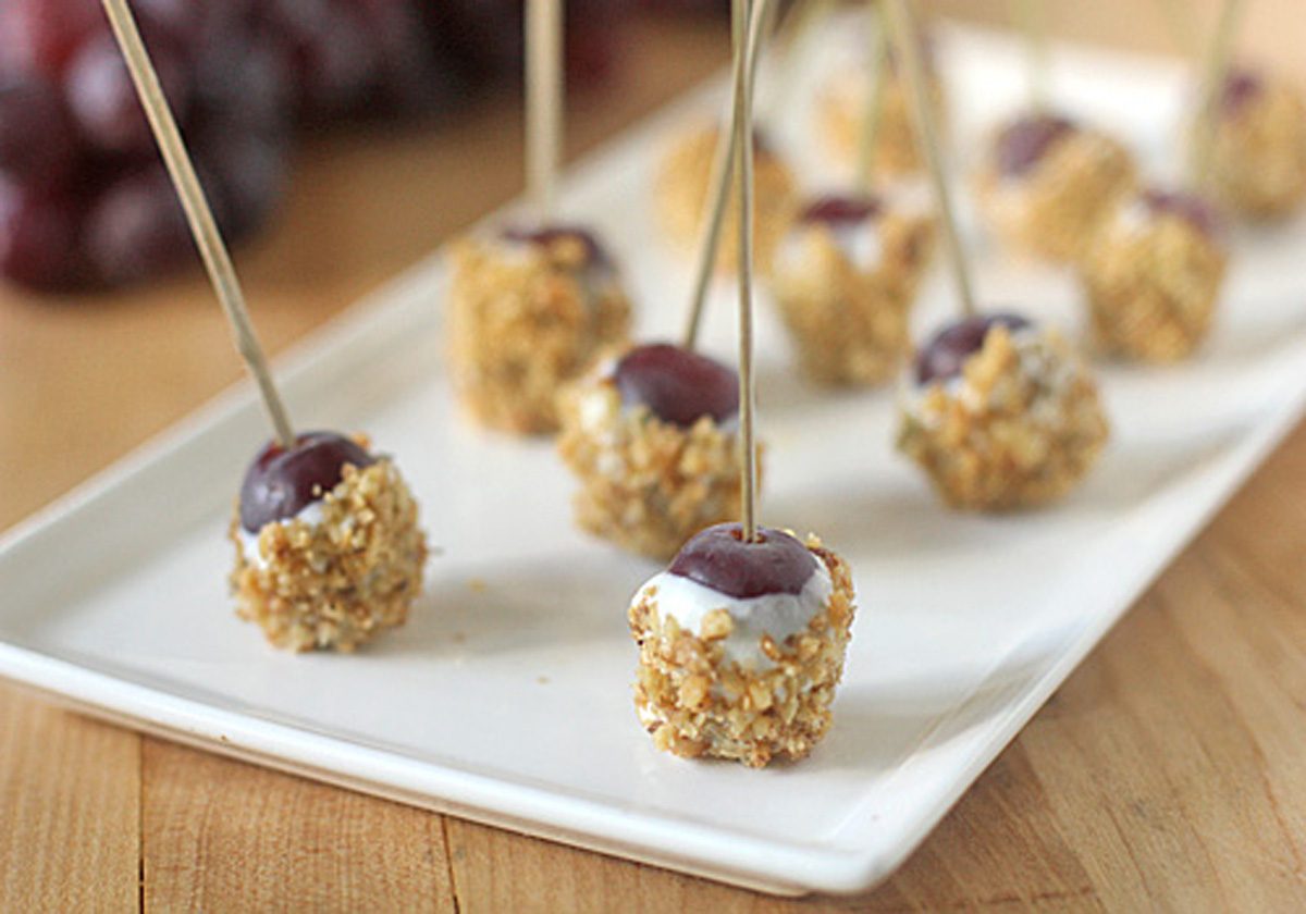 Blue Cheese and Walnut Dusted Grapes
