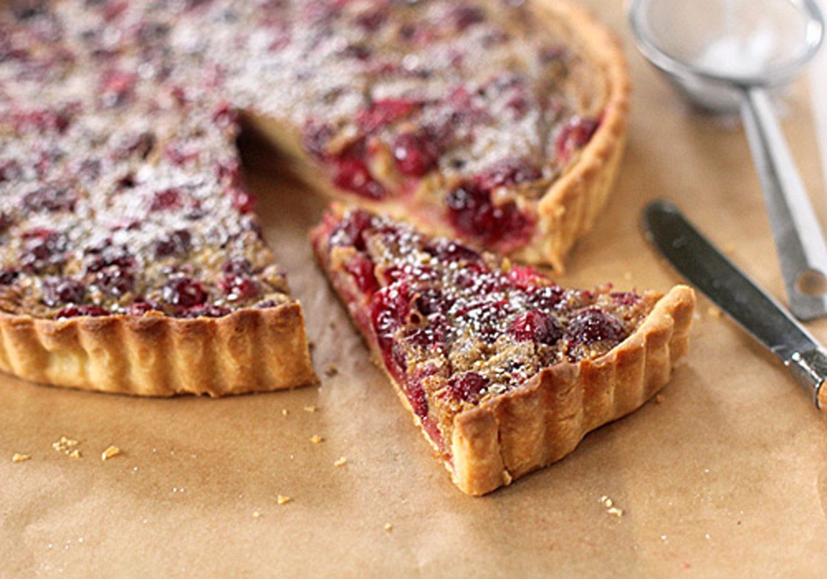 Brown Sugar Custard-Cranberry Tart