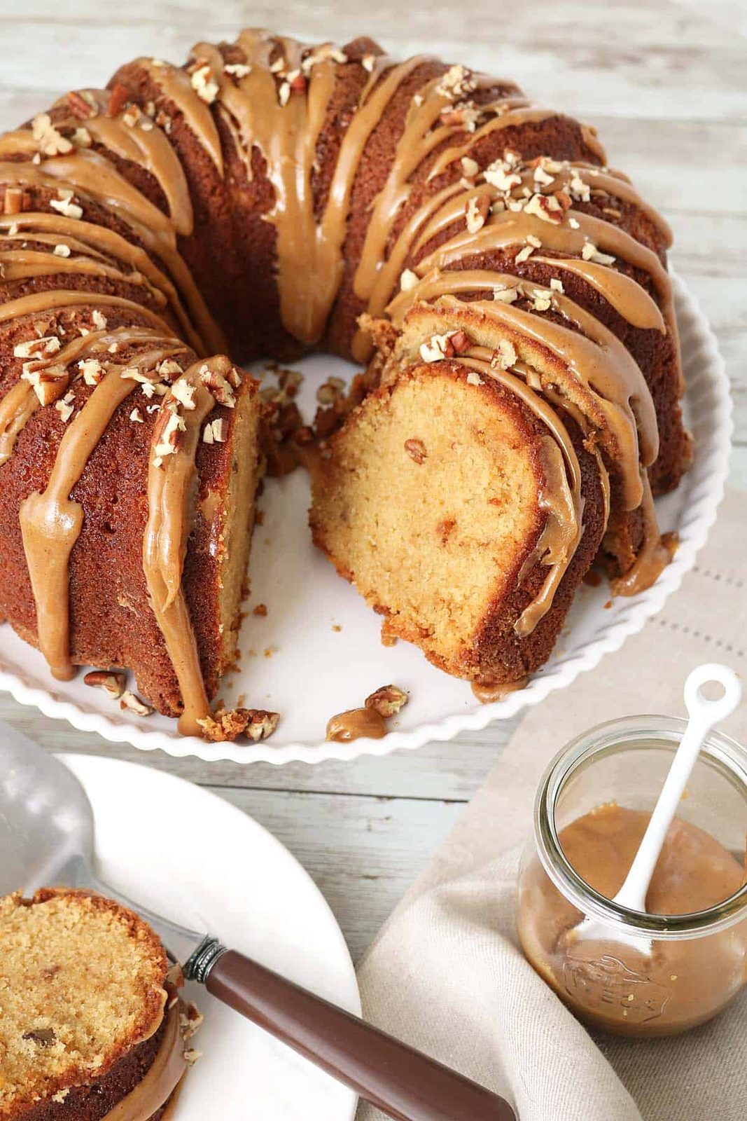 Brown Sugar Pound Cake with Caramel Drizzle