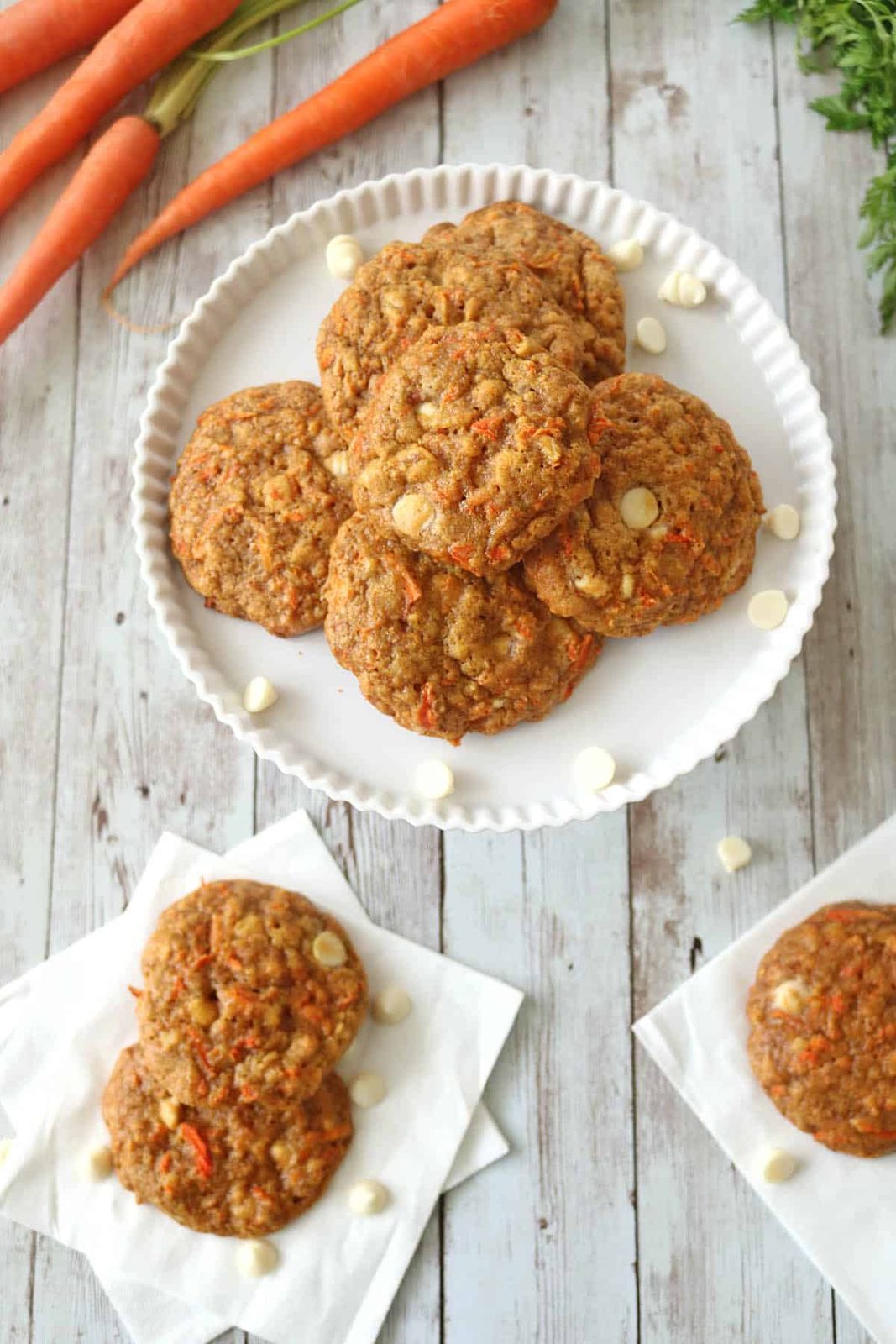 Carrot Cake Cookies with White Chocolate Chips
