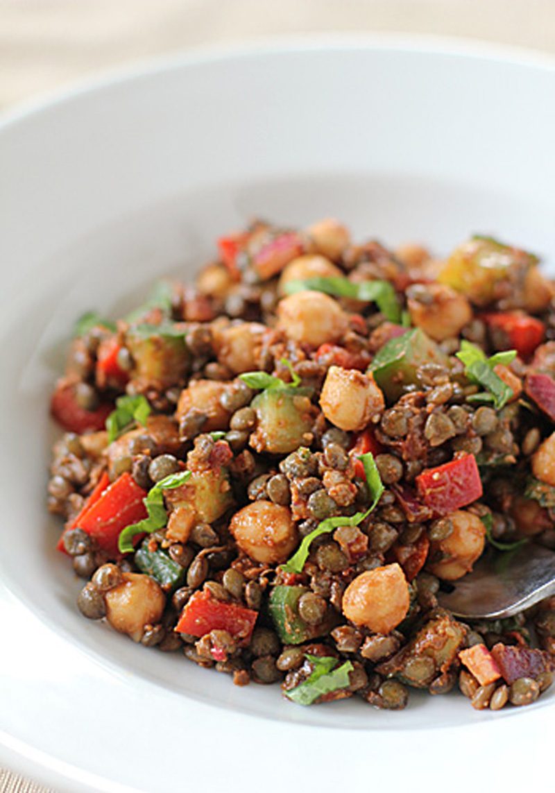 Chickpea and Lentil Salad with Sun-Dried Tomato Vinaigrette