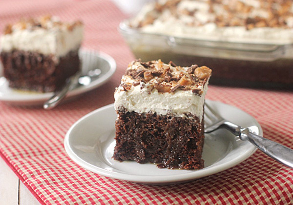 Chocolate Caramel Poke Cake