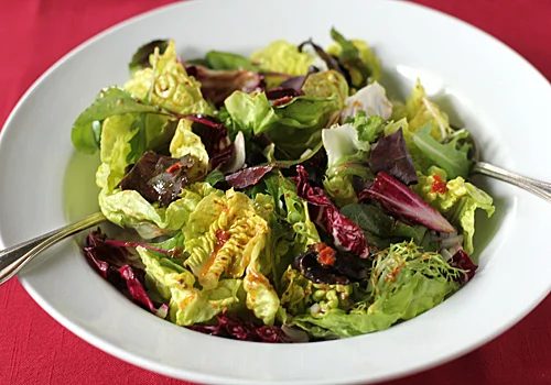 Christmas Salad with Red and Green Vinaigrette