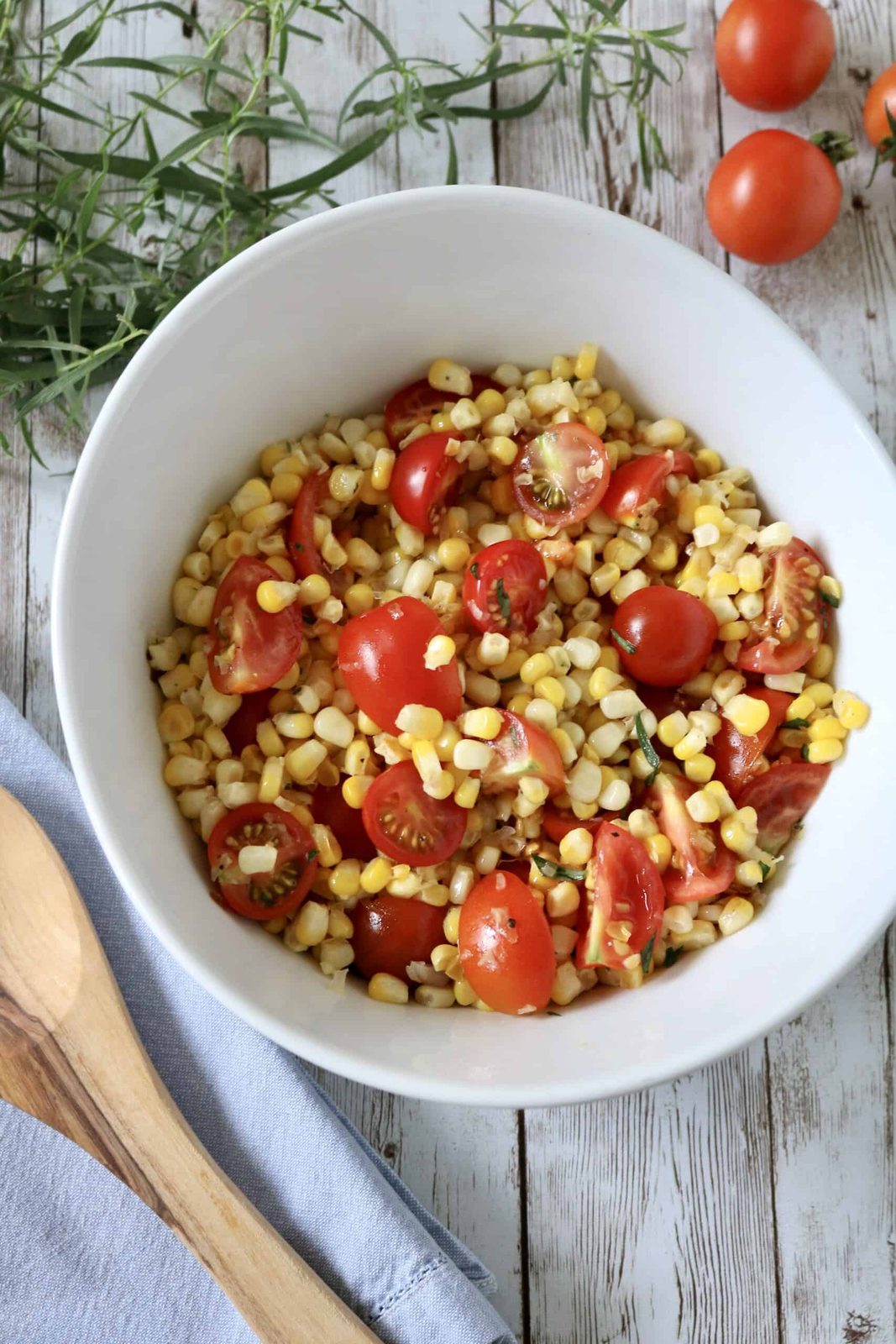Corn and Cherry Tomato Salad with Lemon-Tarragon Vinaigrette