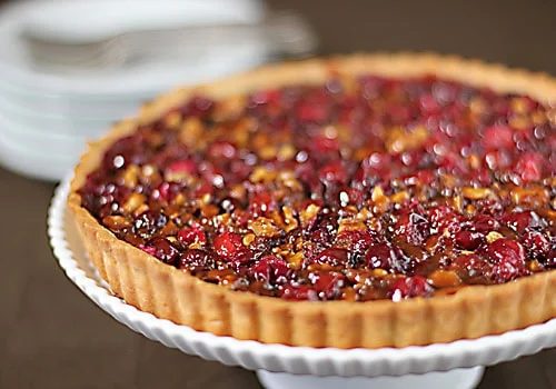 Cranberry and Caramel Walnut Tart