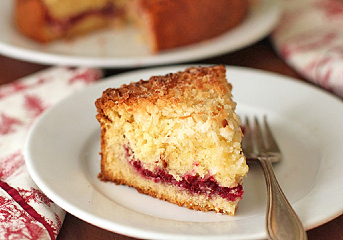 Cranberry Vanilla Coconut Coffee Cake