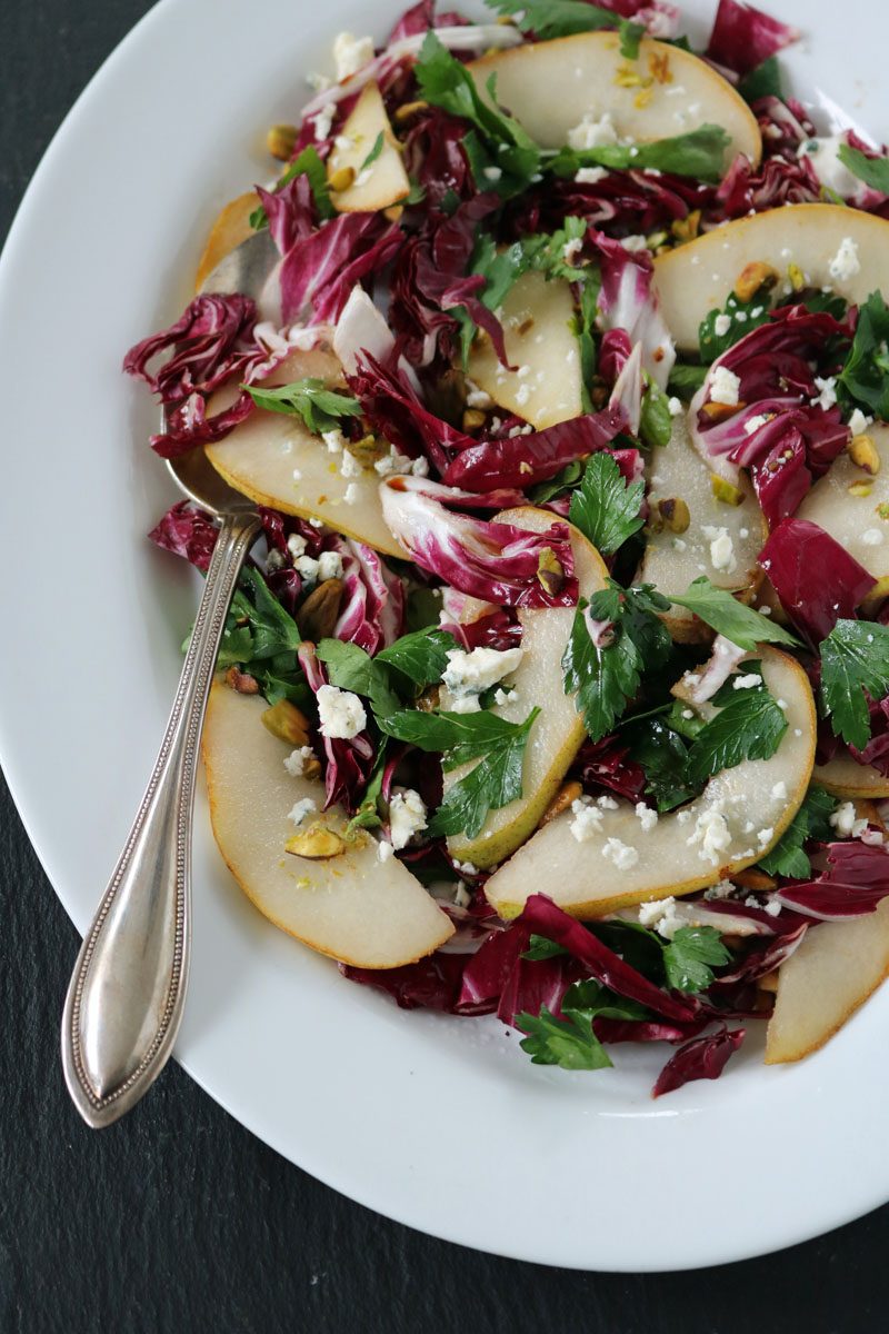 Radicchio Salad with Pear, Parsley, and Blue Cheese