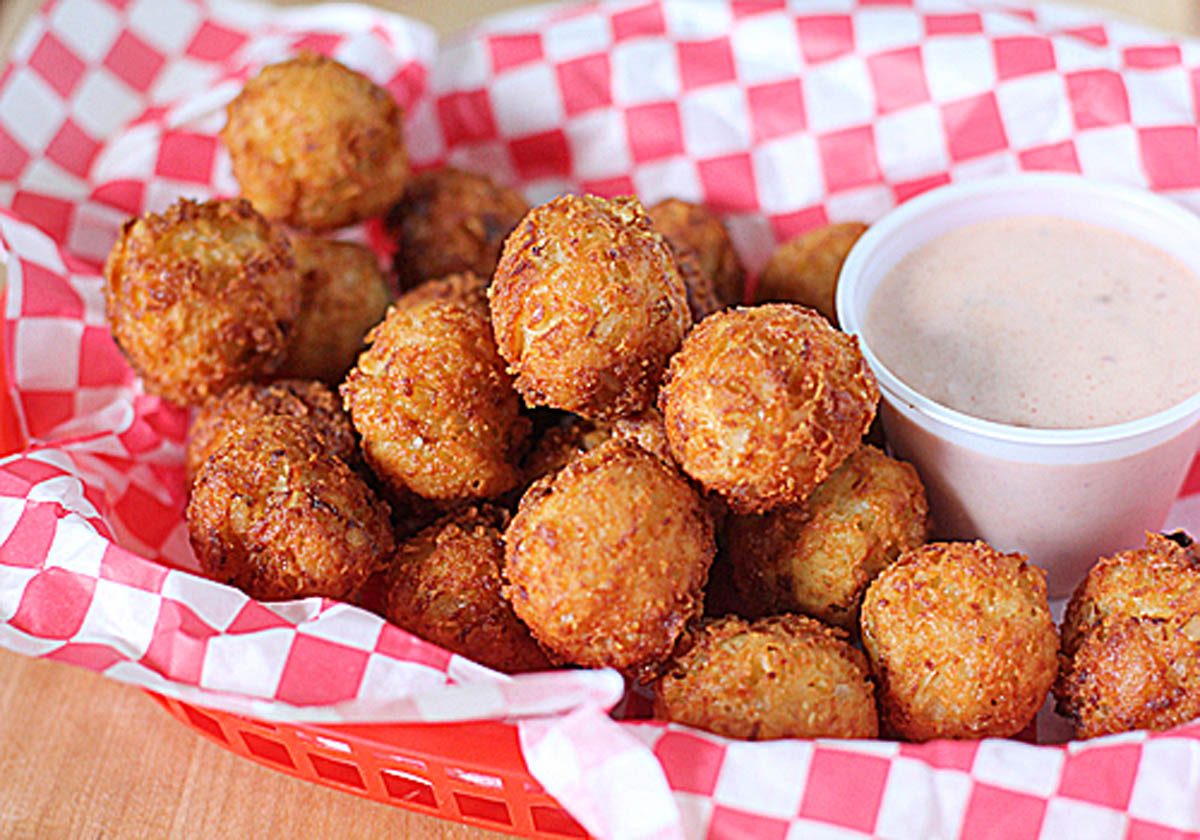 Fried Cheese Balls with Chili Mayonnaise