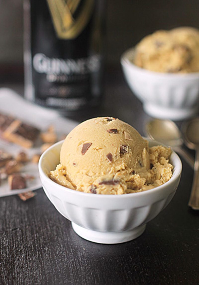 Guinness Ice Cream with Chocolate Covered Toffee Bits