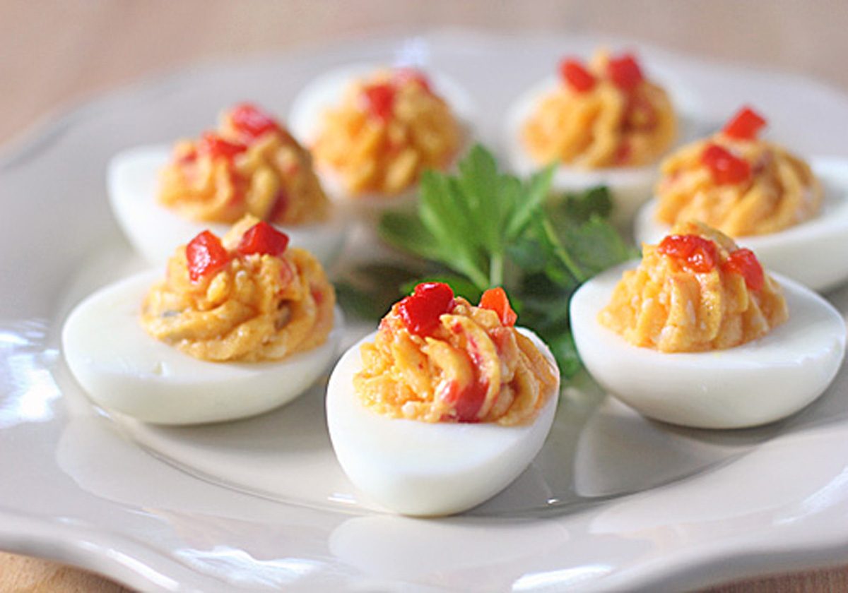 Pimento Cheese Stuffed Deviled Eggs