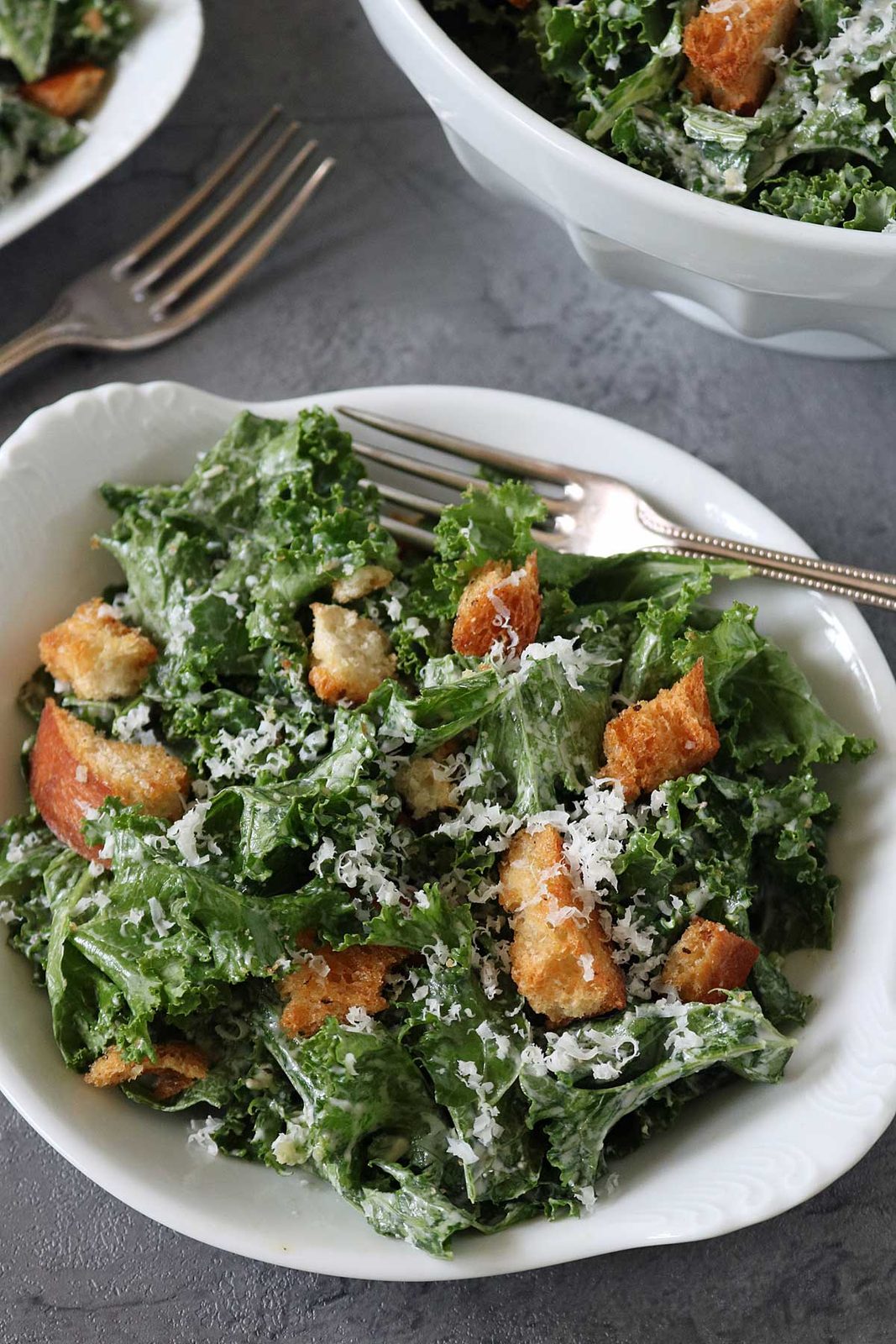 Kale Caesar Salad on the Light Side