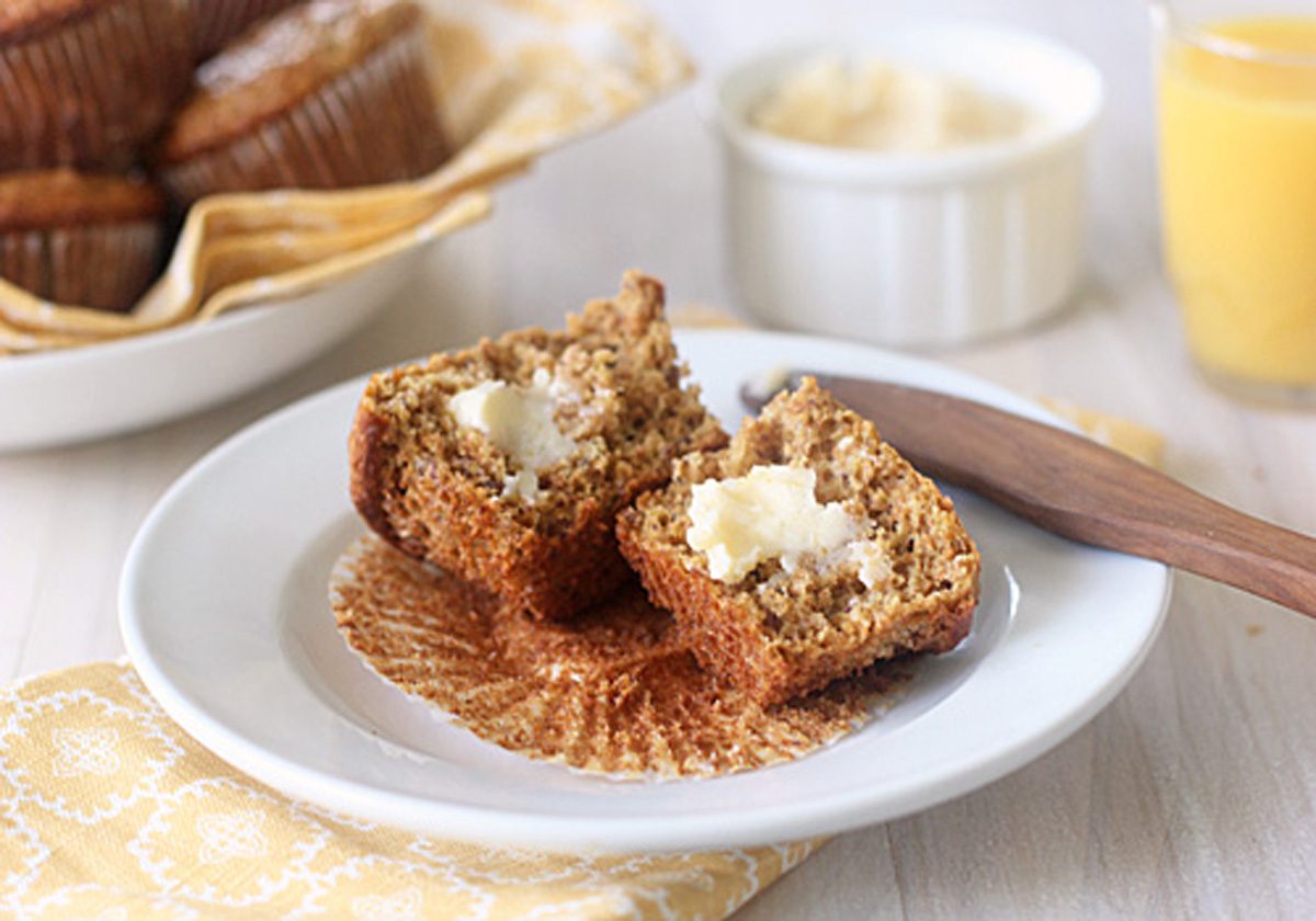 Date Bran Muffins with Honey Butter