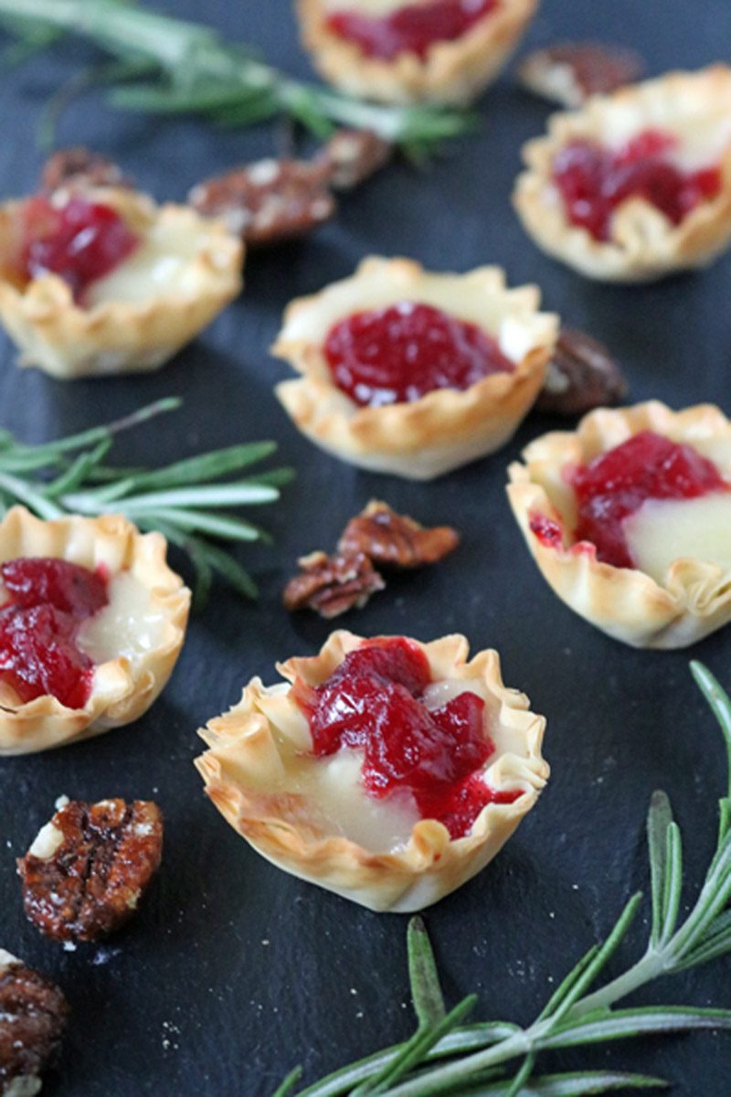 Mini Brie and Cranberry Phyllo Tarts