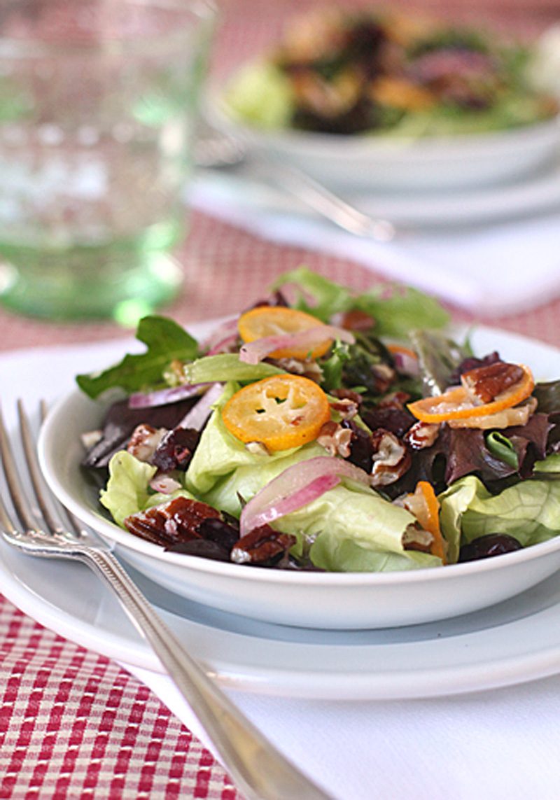 Mixed Salad with Kumquats and Pecans