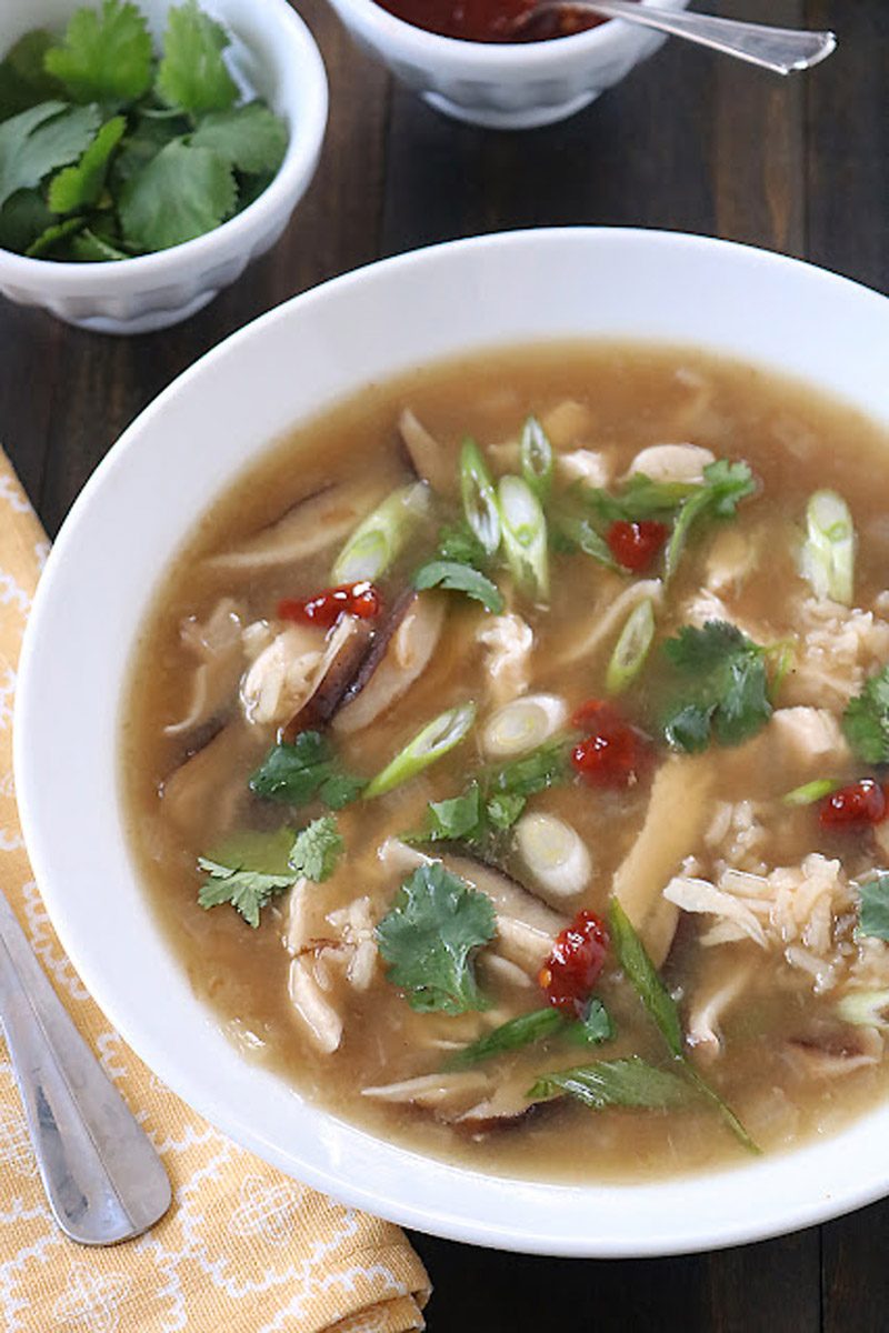 Chicken and Rice Soup with Shiitake Mushrooms, Ginger and Scallions