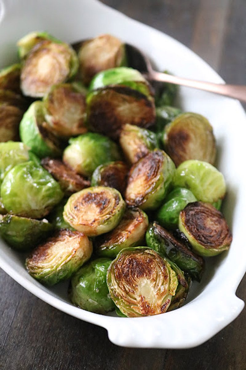 Skillet-Roasted Brussels Sprouts with Mustard and Brown Sugar