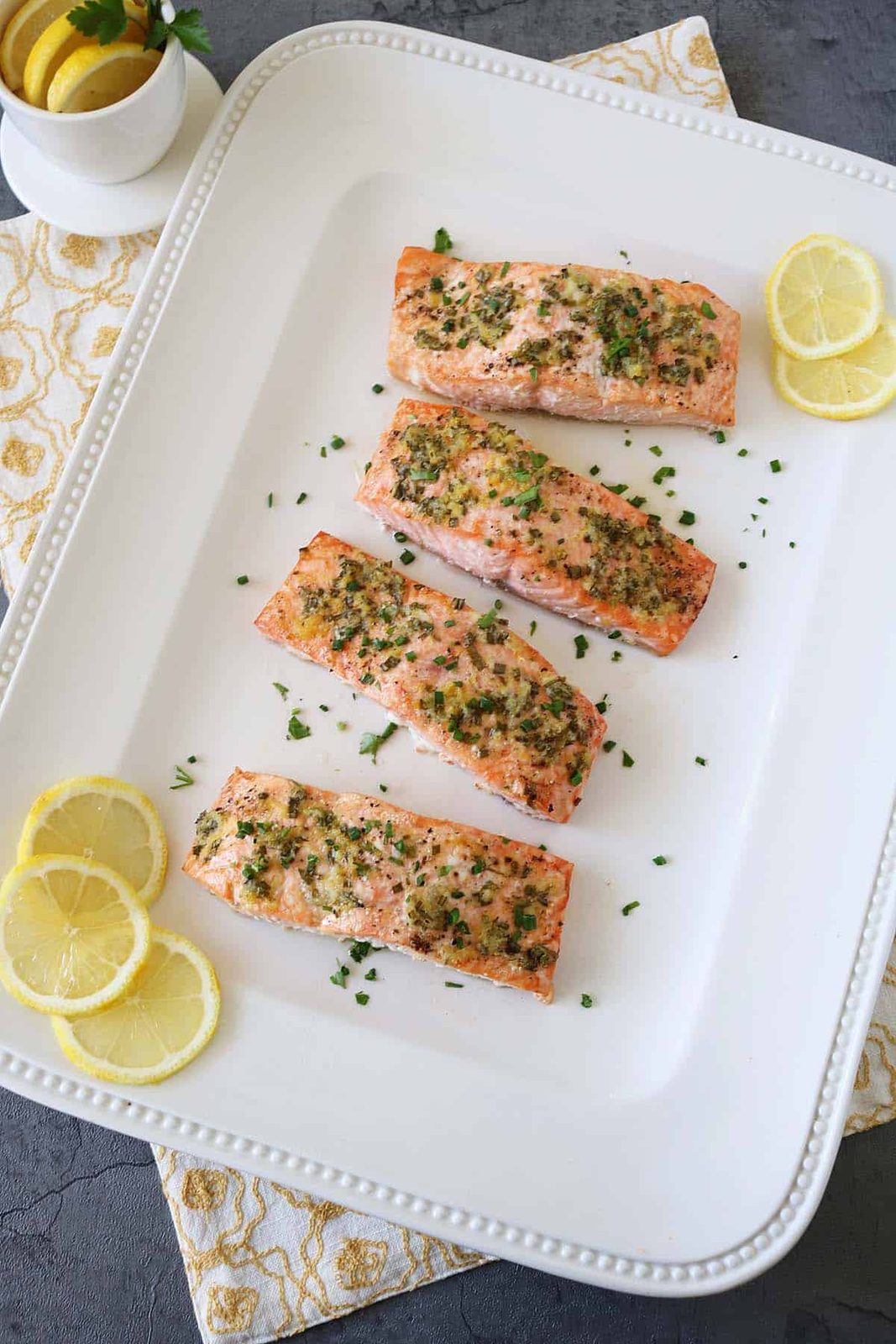 Oven-Baked Salmon with Lemon, Garlic, and Fresh Herbs