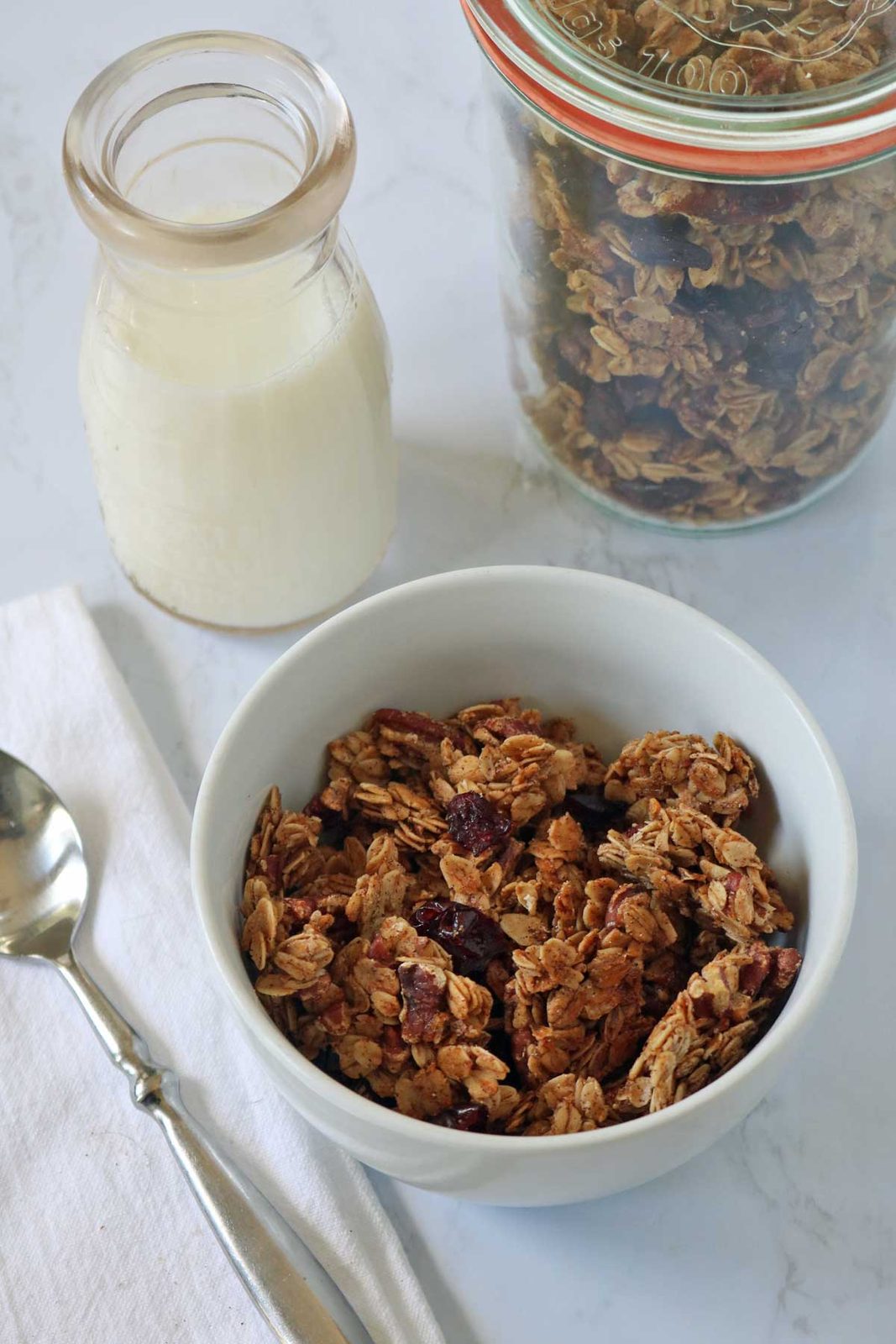 Pecan-Orange Granola with Dried Cranberries