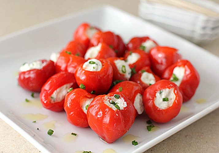 Peppadew Peppers stuffed with Feta, Garlic, and Chives