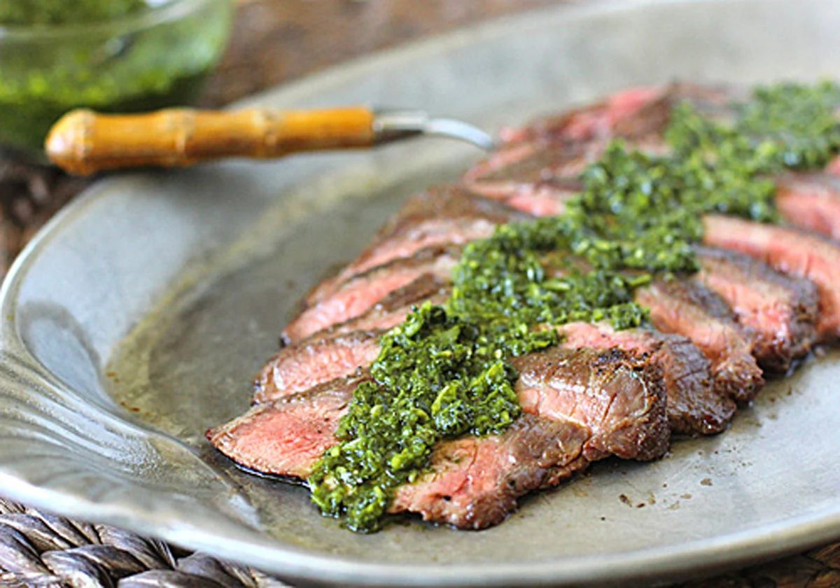 Grilled Flank Steak with Chimichurri Sauce