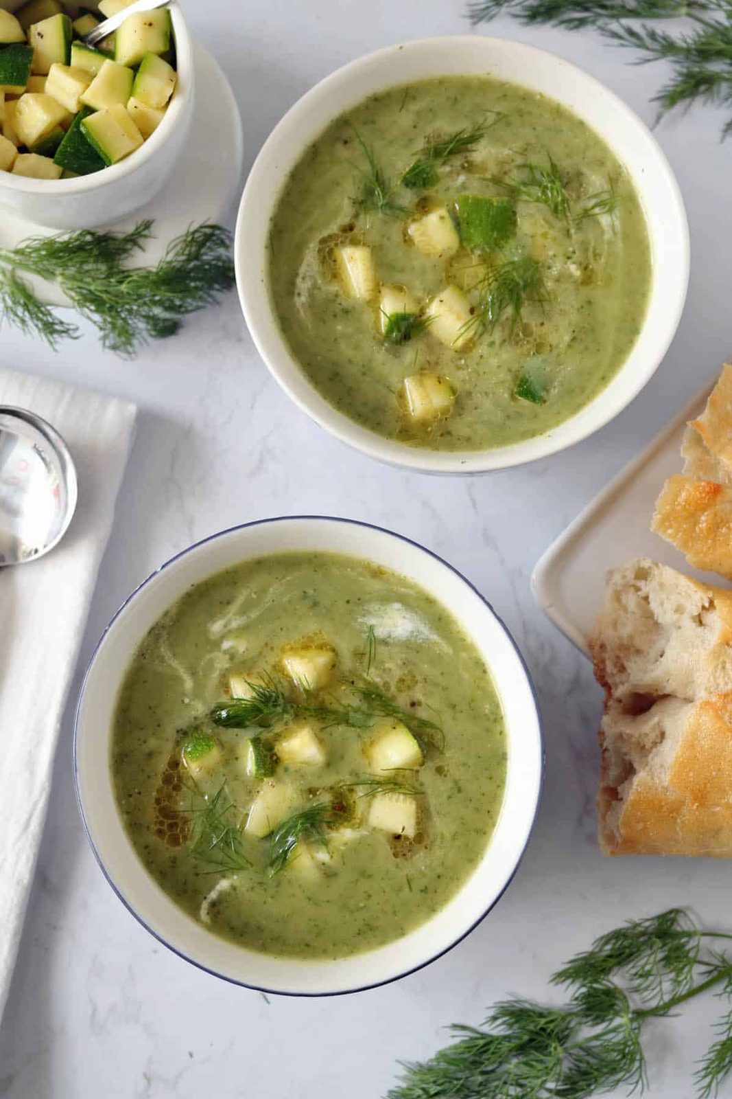 Zucchini Soup with Dill and Greek Yogurt