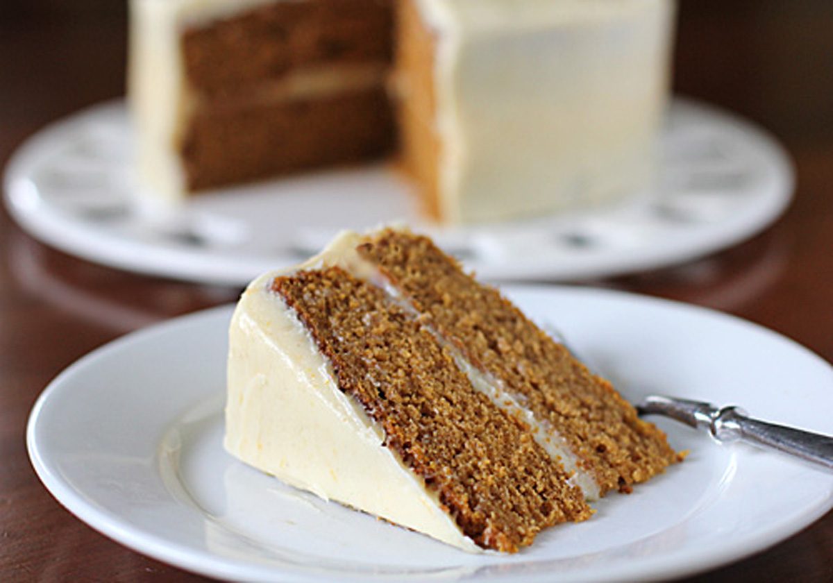 Pumpkin Cake with Orange-Cream Cheese Frosting