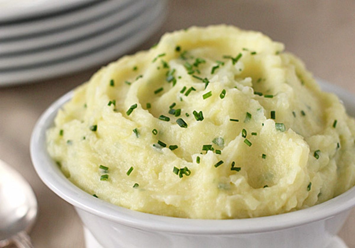 Mashed Potatoes with Crème Fraîche and Chives