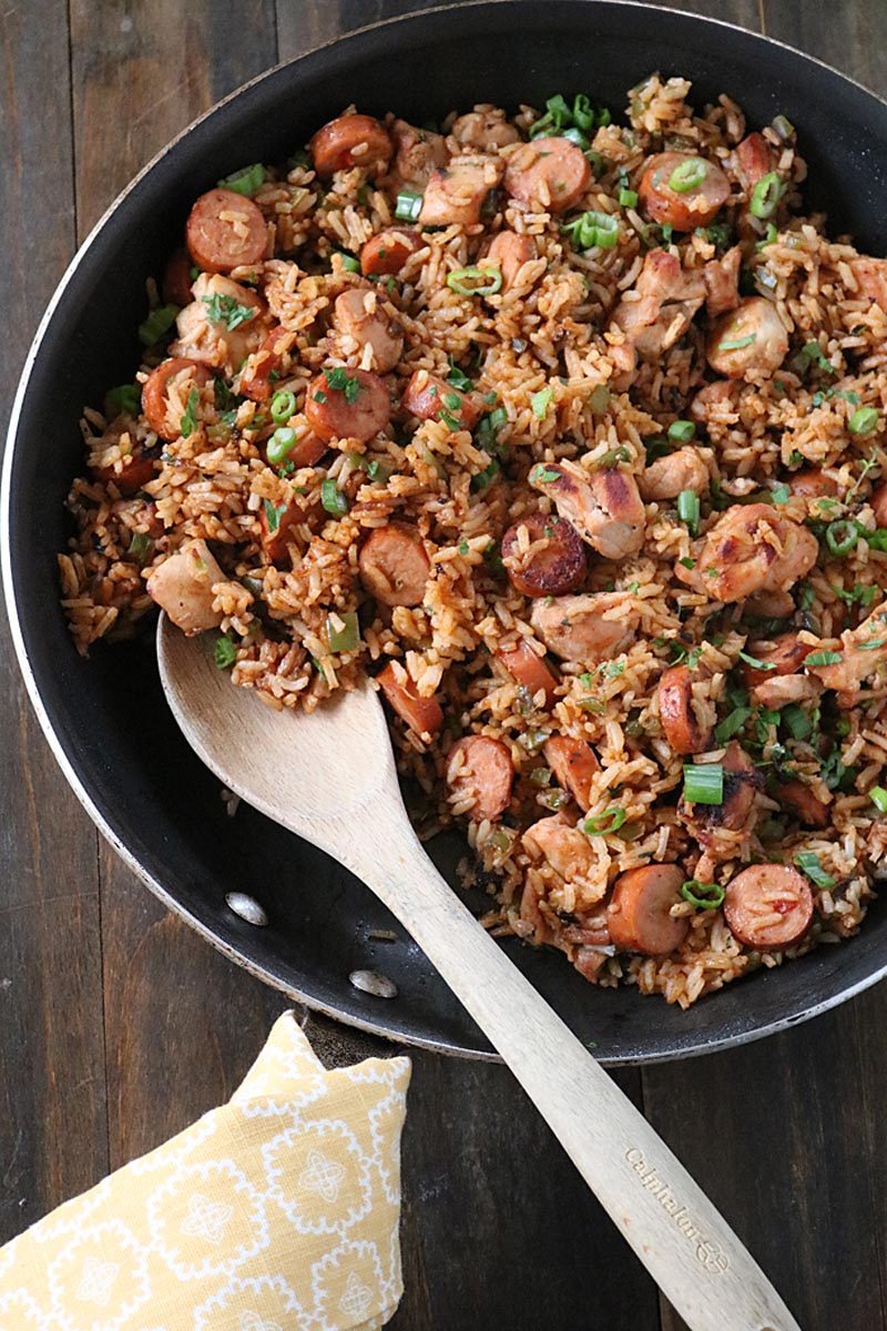 Quick Creole Chicken and Sausage Jambalaya