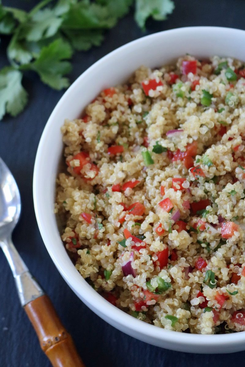 Quinoa Salad with Red Bell Pepper and Cilantro