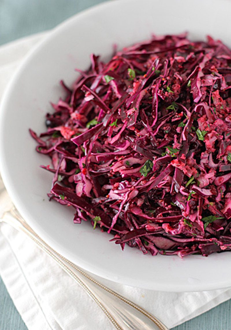 Red Cabbage Slaw with Cranberry Vinaigrette