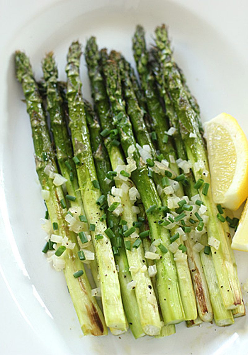 Roasted Asparagus with Shallots and Chives