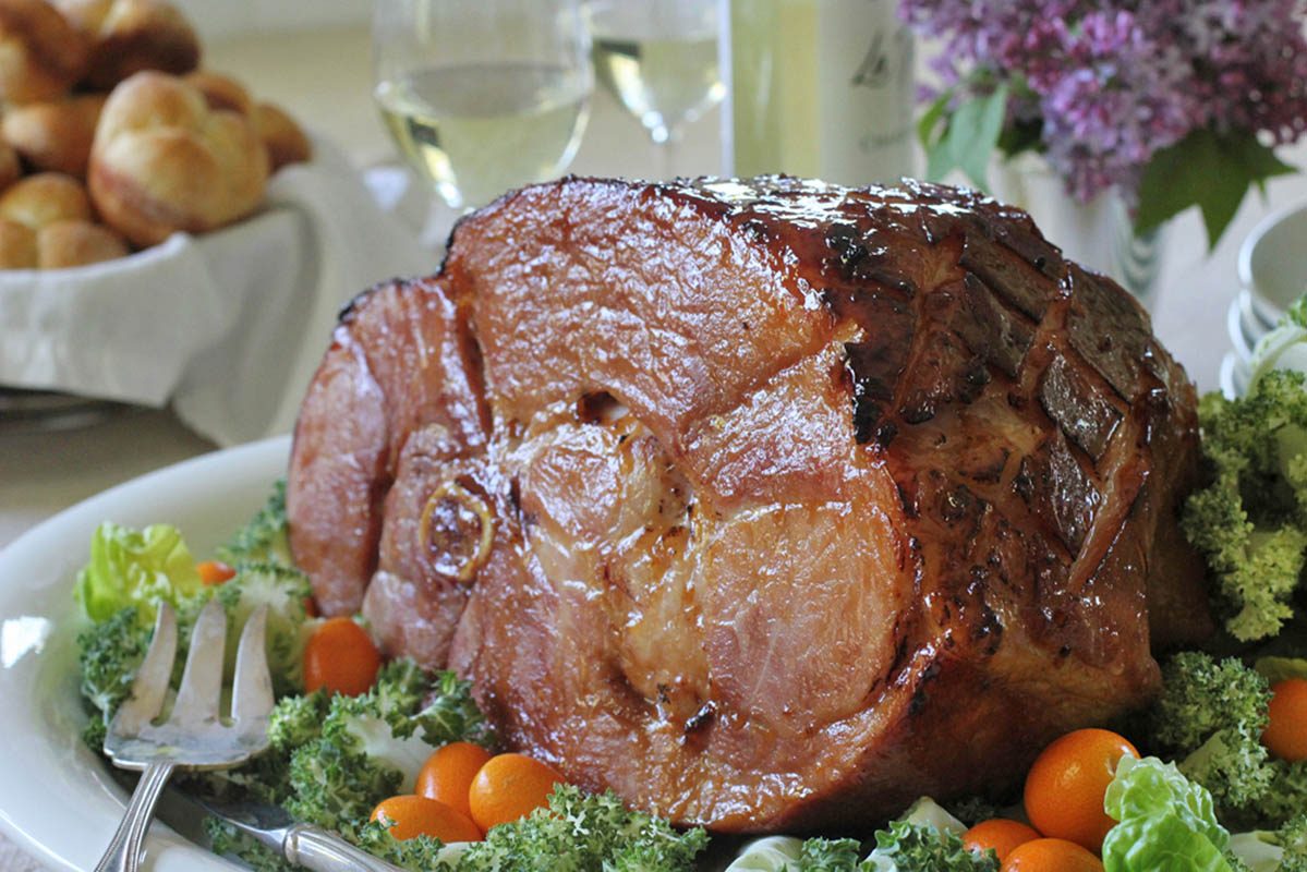 Apricot, Brown Sugar and Bourbon Glazed Ham