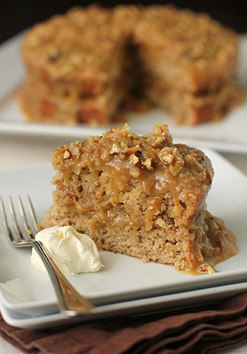 Sticky Coconut Pecan Spice Cake