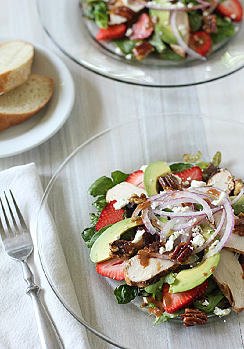 Strawberry Chicken Salad with Tomato-Balsamic Vinaigrette