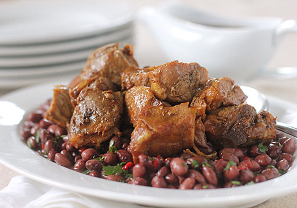 Ginger-Braised Spareribs with Cilantro Scented Red Beans