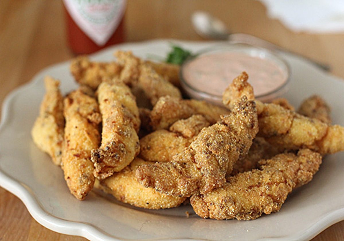 Catfish Fingers with Tomato Tartar Sauce