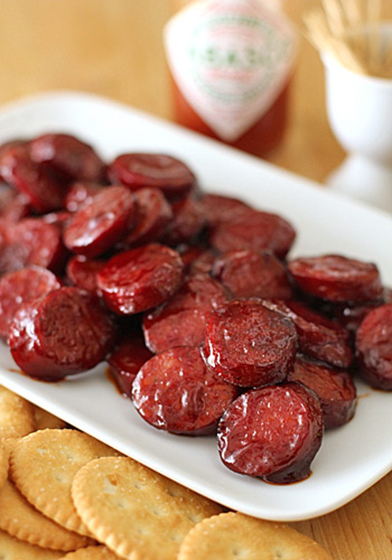 Pomegranate Glazed Sausage Bits