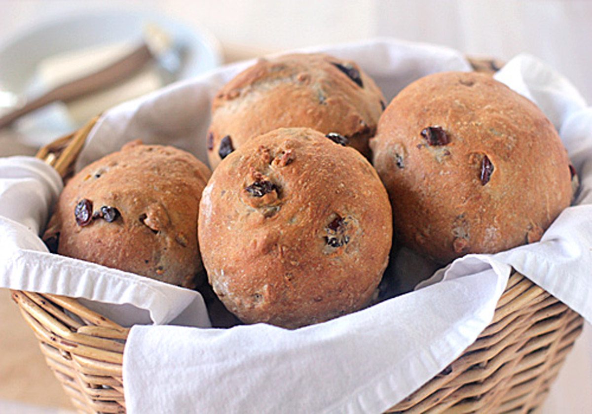 Cranberry Walnut Wheat Rolls