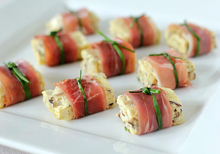 Shiitake Frittata Squares with Prosciutto
