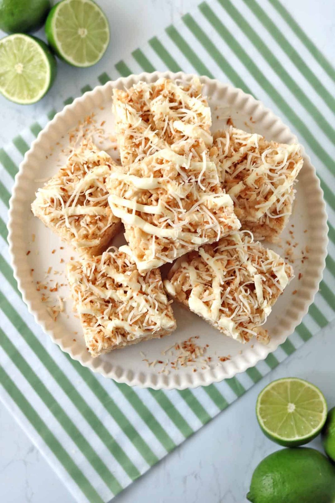 Toasted Coconut Lime Rice Krispie Treats