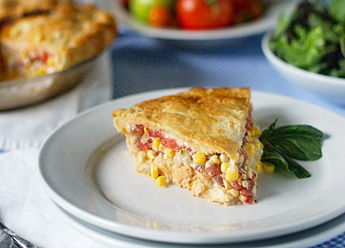 Tomato, Corn and Bacon Pie